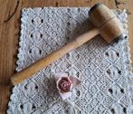 Houten vleeshamer met metalen uiteindes 2, Antiek en Kunst, Ophalen of Verzenden