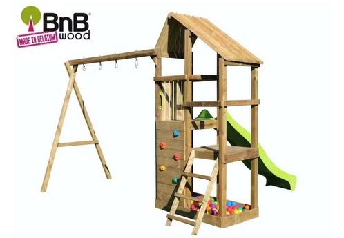 Portique avec toboggan BnBwood, Kinderen en Baby's, Speelgoed | Buiten | Speeltoestellen, Gebruikt, Glijbaan, Zandbak, Ophalen