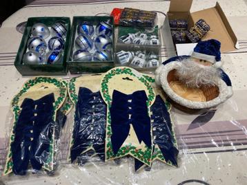 blauwe kerstdecoratie & kerstkrans -118 stuks + -- beschikbaar voor biedingen