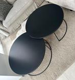Set de table basse noir 2 x diamètre 75 cm, Maison & Meubles, Comme neuf, Enlèvement