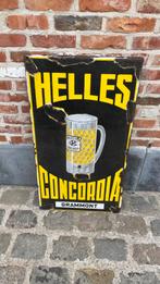 Emaille bord Helles Concordia., Ophalen, Gebruikt, Reclamebord