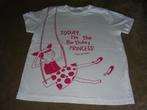 Wit t-shirt met korte mouwen 'Today, I'm the birthday.., 128, Kinderen en Baby's, Kinderkleding | Maat 128, Meisje, Nieuw, Filou & Friends