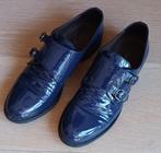 Chaussures vernies à double boucles - Femme - Taille 38, Schoenen met lage hakken, Blauw, Zo goed als nieuw, MAURO LEONE