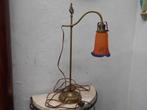 antieke tafel-bureau lamp-pate de verre, Ophalen of Verzenden