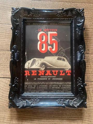 Vintage Renault advertentie in lijst beschikbaar voor biedingen