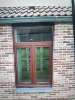 Te koop raam met houte kader dagmaat 1m x 1.70 3 stuks, Ophalen, Zo goed als nieuw