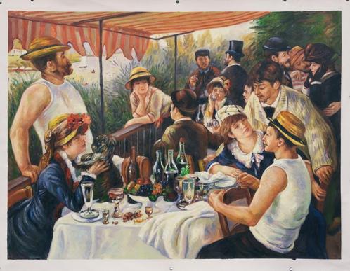 Renoir: Lunch van de roeiers, olieverfreplica, Antiek en Kunst, Kunst | Schilderijen | Klassiek, Verzenden