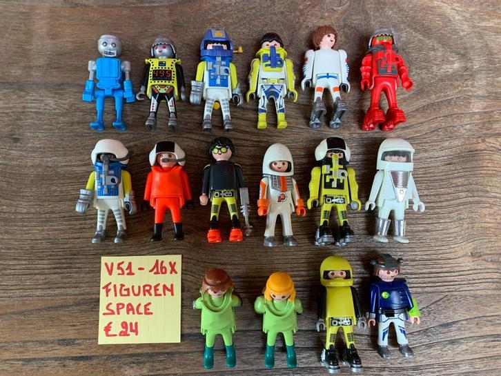 PLAYMOBIL V51: LOT 16 FIGUREN SPACE, Kinderen en Baby's, Speelgoed | Playmobil, Zo goed als nieuw, Los Playmobil, Ophalen of Verzenden