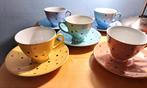 5 tasses et soucoupes, Ophalen of Verzenden, Zo goed als nieuw, Aardewerk, Kop(pen) en/of Schotel(s)