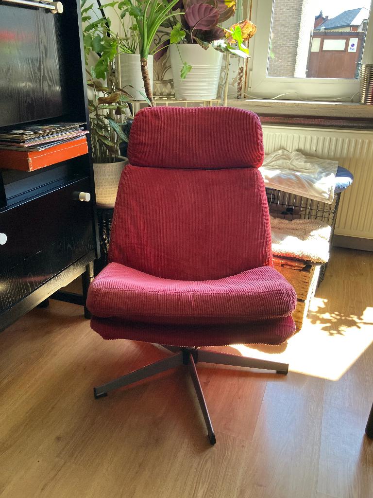 IKEA Lunna draaistoel met voetenbank, Huis en Inrichting, Fauteuils, Gebruikt, Stof, 50 tot 75 cm, Minder dan 75 cm, Ophalen