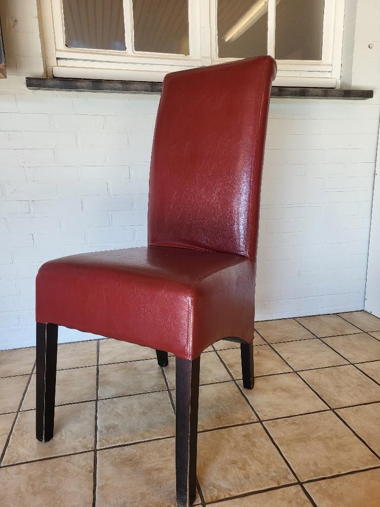 Stevige stoelen, Maison & Meubles, Chaises, Rouge, Enlèvement, Cuir, Cinq, Six Chaises ou plus