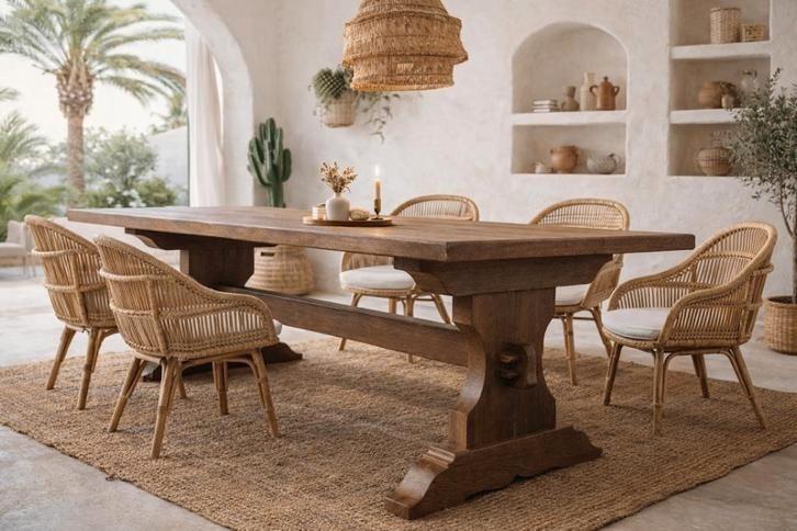 Oud eiken eettafel kloostertafel 190x90 cm, Huis en Inrichting, Tafels | Eettafels, Zo goed als nieuw, 50 tot 100 cm, 150 tot 200 cm