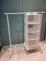 2x IKEA RIGGA kledingrek + SKUBB opberger (wit), Ophalen, Met wielen, Zo goed als nieuw