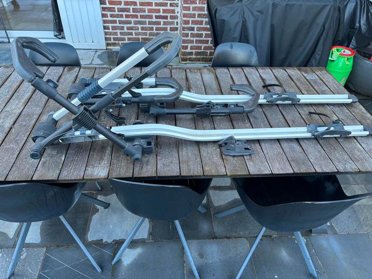 Thule upride - 2 stuks, Auto diversen, Fietsendragers, Gebruikt, Dakdrager, 2 fietsen, Brede banden, Elektrische fiets, Ophalen