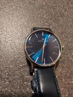 heren horloge, august berg met leren bandje, mooi horloge., Montre-bracelet, Enlèvement ou Envoi, Cuir, Acier