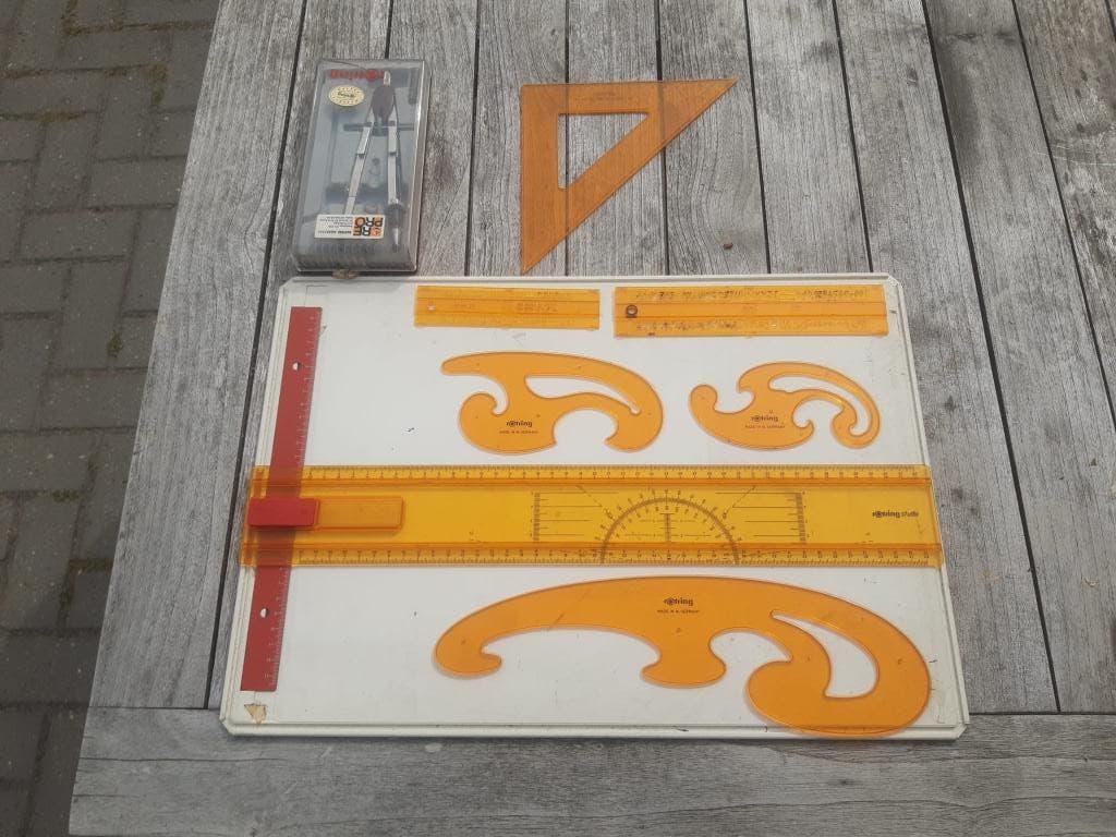 Rotring tekenplaat + passer, Enlèvement, Utilisé, Autres types