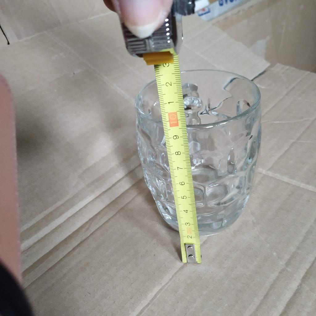 bierglas zwaar dik nieuw glas met handvat 9.5cm hoogte, Verzamelen, Ophalen of Verzenden, Nieuw, Bierglas