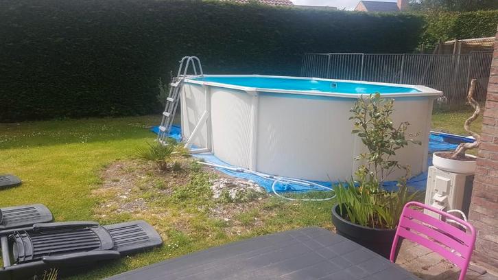 piscine hors sol paroi en acier filtre à sable de verre top, Tuin en Terras, Zwembaden, Zo goed als nieuw, Opzetzwembad, 120 cm of meer