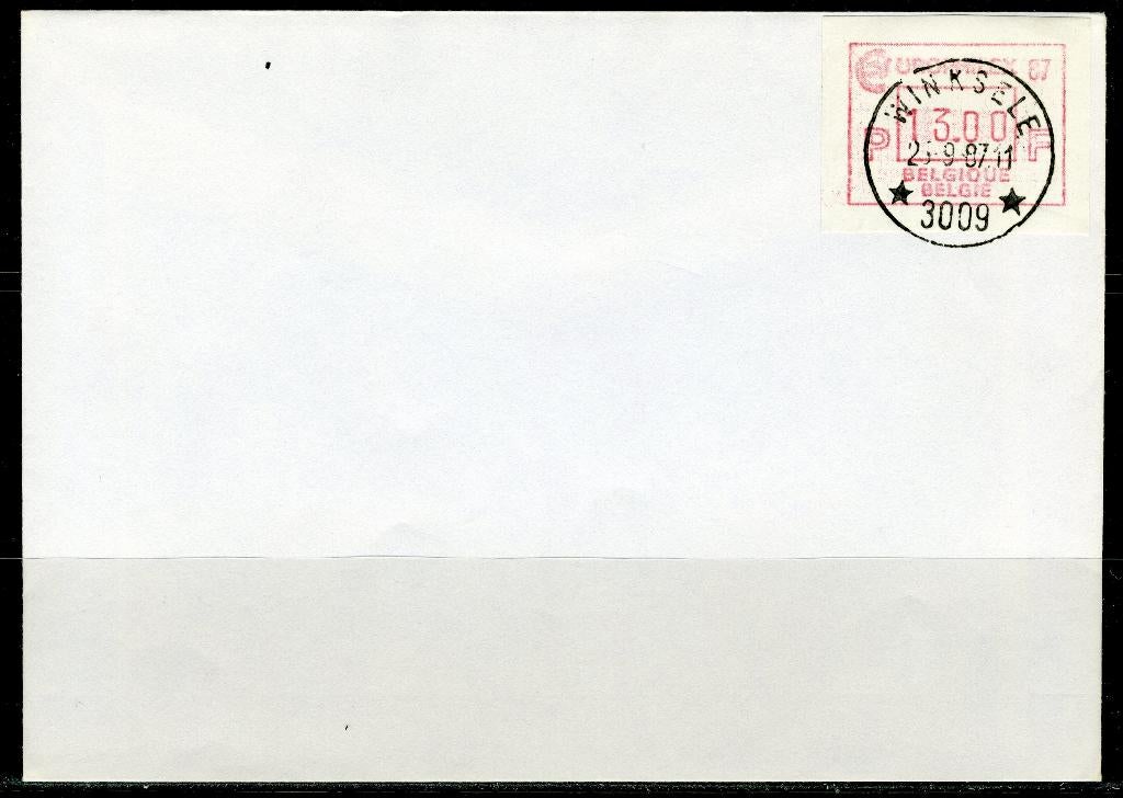 (B) ATM65 Envelop - Europhilex 13 BEF, Ophalen of Verzenden, Gestempeld, Met envelop