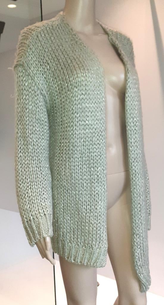 cardigan dames mintgroen met gouden glitter The Sting S-M, Ophalen of Verzenden, Zo goed als nieuw, Maat 38/40 (M), Groen