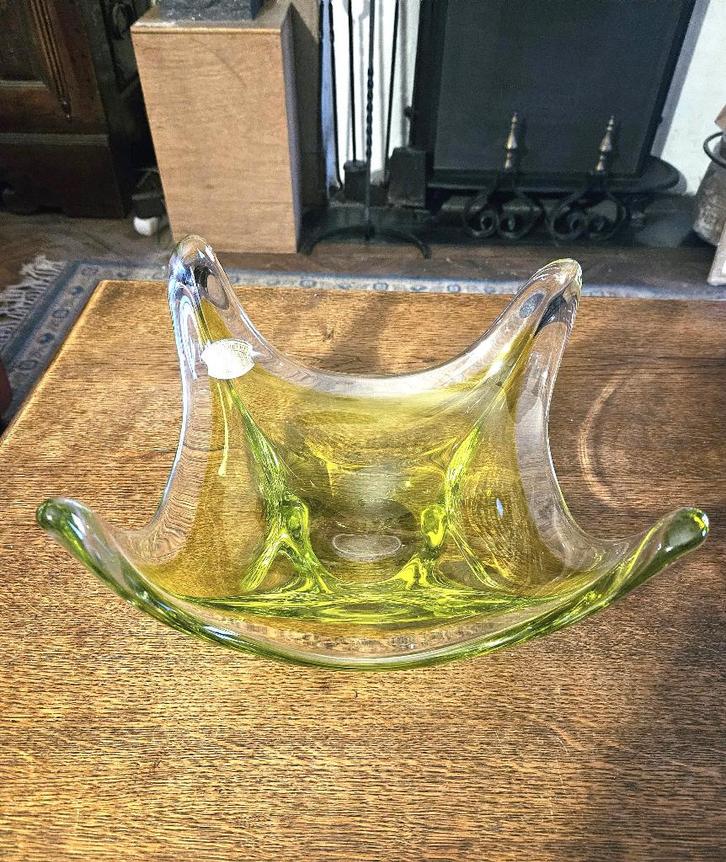 Grote Kristal schaal Val Saint Lambert. Jaren '50-'60., Antiek en Kunst, Antiek | Glaswerk en Kristal, Ophalen