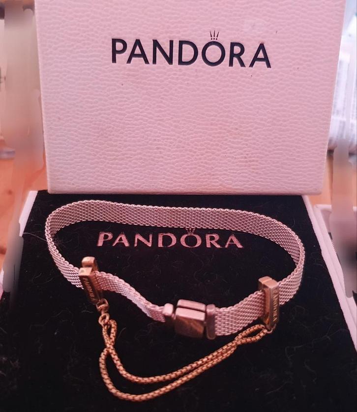 Bracelet Pandora réflexion + chaîne de sécurité clip, Animaux & Accessoires, Colliers & Médailles pour chiens, Enlèvement ou Envoi