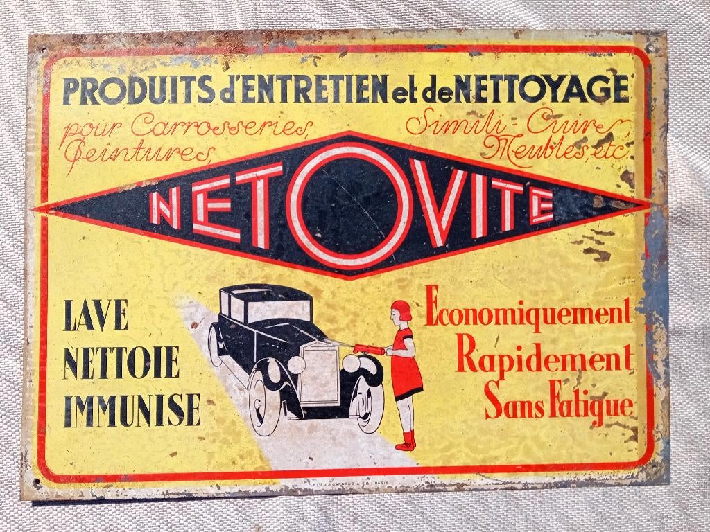 Panneau publicitaire rare de Simonis Netovite, Collections, Marques & Objets publicitaires, Enlèvement ou Envoi, Utilisé, Panneau publicitaire