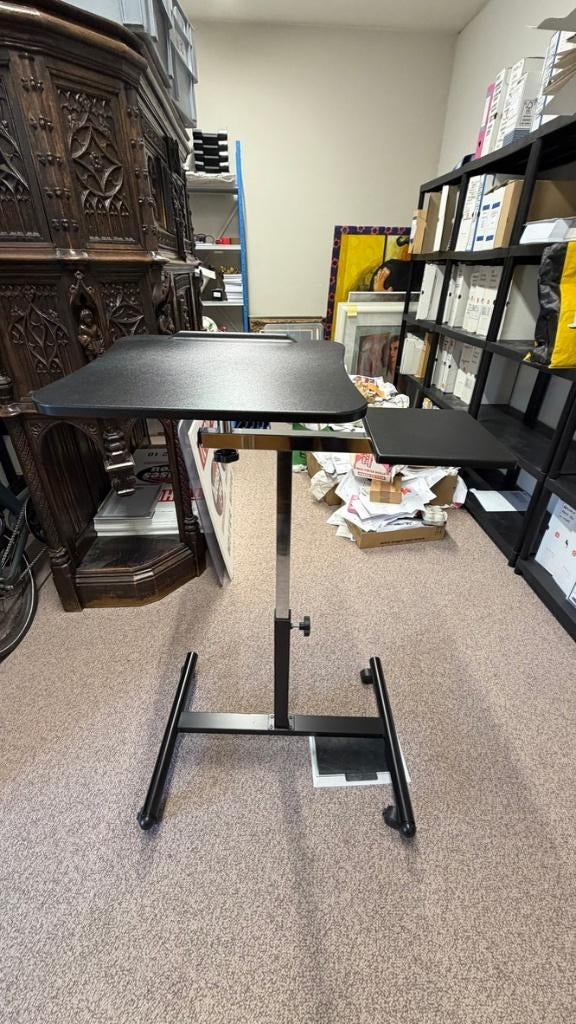 zwarte computer standaard, Enlèvement, Comme neuf, Réglable en hauteur