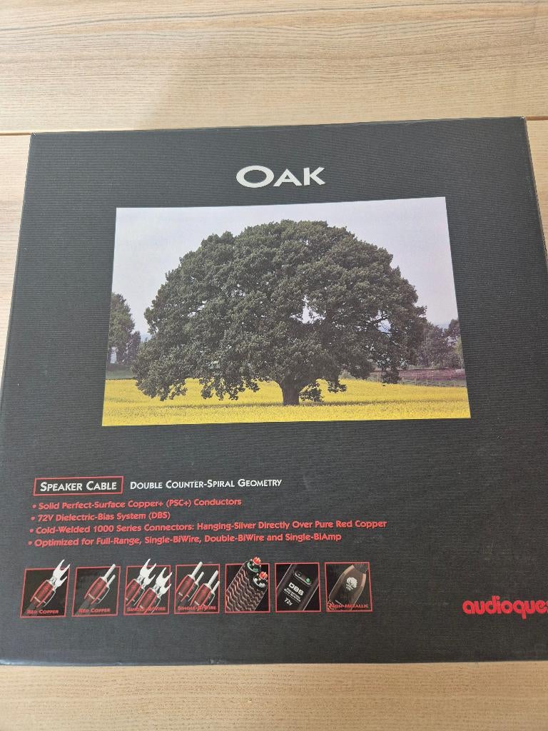 Audioquest eikenhouten luidsprekerkabels, Ophalen of Verzenden, Zo goed als nieuw, 2 tot 5 meter, Luidsprekerkabel