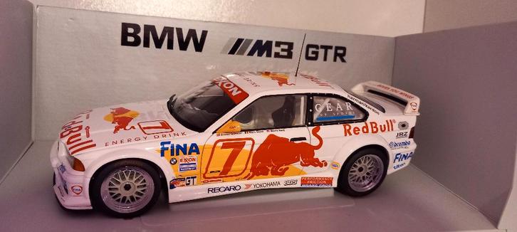1/18 BMW M3 E36 GTR Red Bull Quester-Duez-Said Daytona 1997, Hobby & Loisirs créatifs, Voitures miniatures | 1:18, Utilisé, UT Models