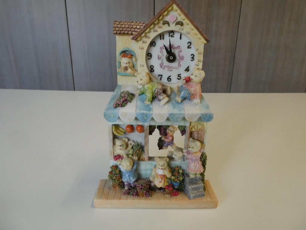 Leuke berenklok klok met beren beertjes, Ophalen of Verzenden, Zo goed als nieuw, Beeldje, Overige merken