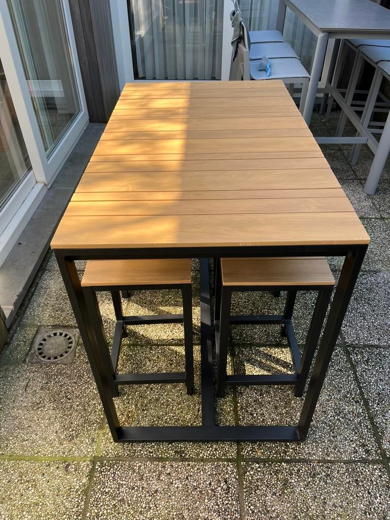 Hoge tuintafel met 4 barkrukken Vinci, Jardin & Terrasse, Enlèvement, Comme neuf