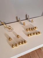 Lot de 17 boutons de meuble / poignées en laiton et 3 patère, Enlèvement ou Envoi