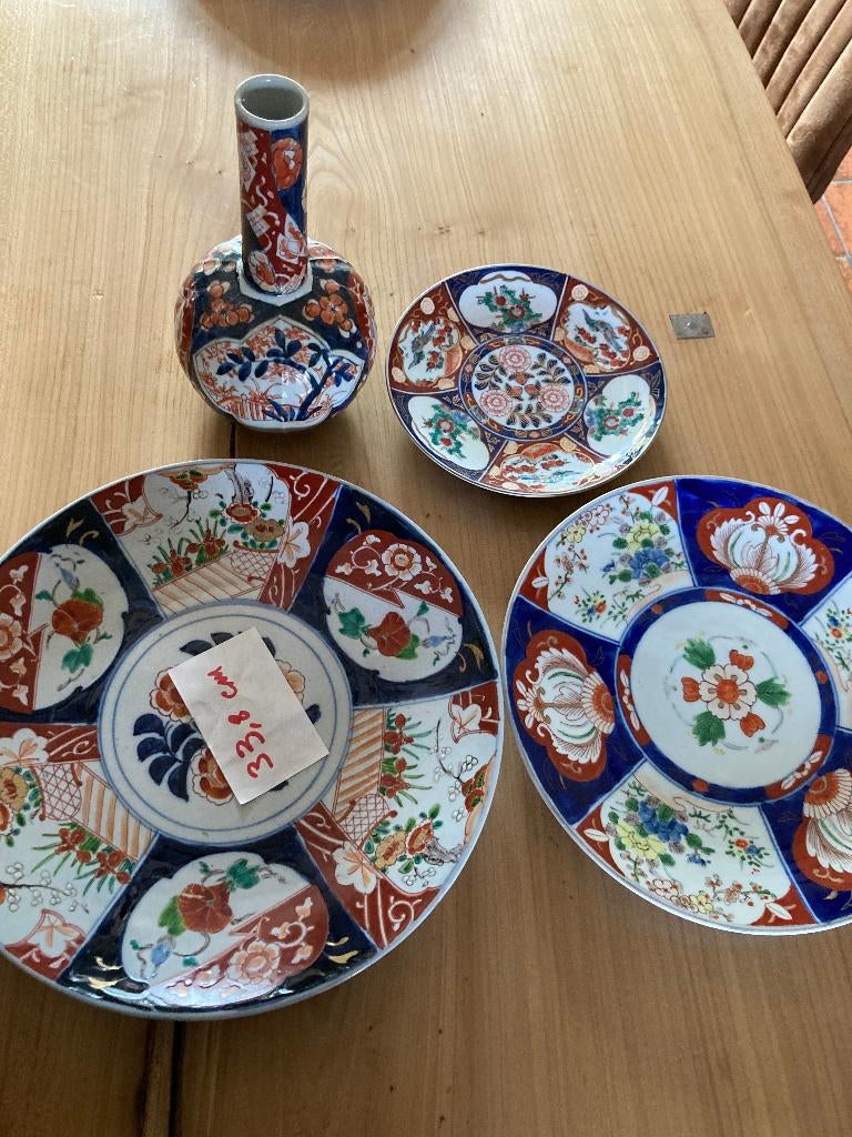 antiek lot imari borden vaas, Ophalen