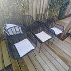 6 zgan rotan tuinstoelen incl. beige kussentjes, Jardin & Terrasse, Chaises de jardin, Enlèvement, Rotin