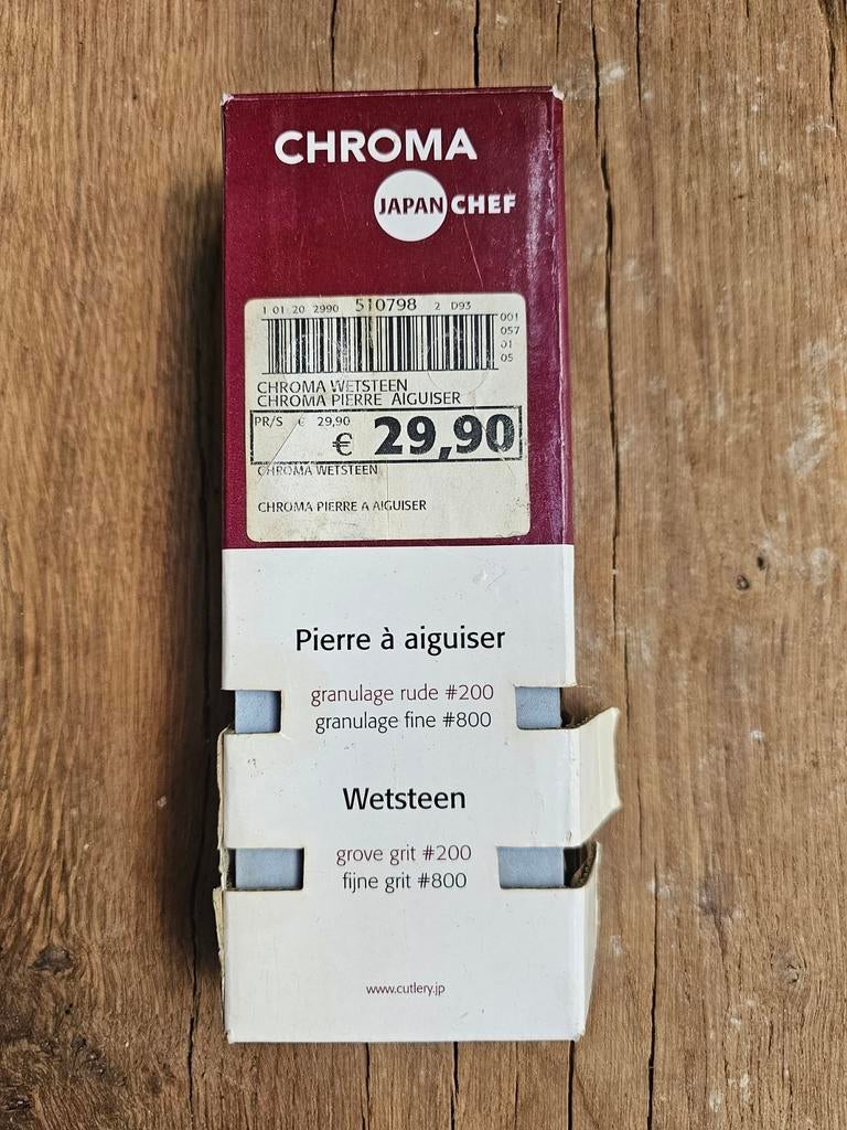 Wetsteen/ slijpsteen 200 & 800 grit korrel chroma japan chef, Ophalen of Verzenden, Nieuw