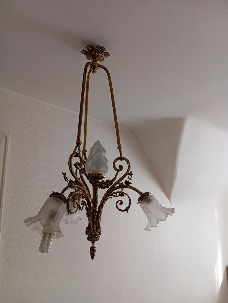 Oude koperen hanglamp, Ophalen, Koper