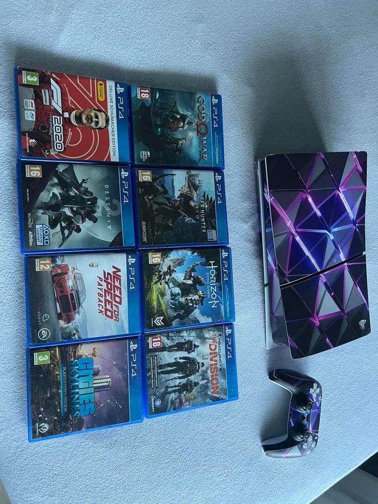 PS5 Custom Slim Disc Editon 1TB met 8 Unieke Spelletjes, Consoles de jeu & Jeux vidéo, Comme neuf, Enlèvement, 1 TB, Avec jeux