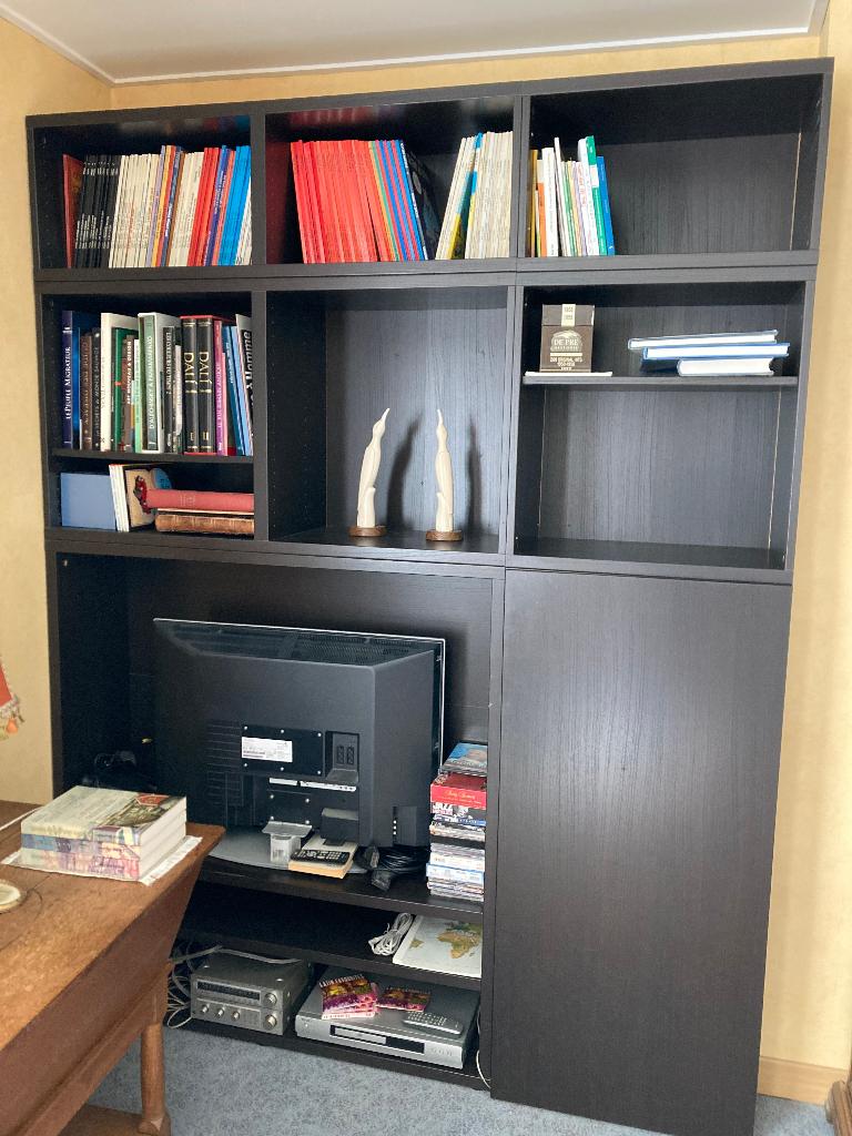 Grand meuble de salon (tv et bibliothèque), Maison & Meubles, 25 à 50 cm, 150 à 200 cm, Enlèvement, Utilisé