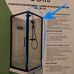 1 zijkant douche (Geen douchecabine), Bricolage & Construction, Sanitaire, Neuf, Douche, Verre, Enlèvement