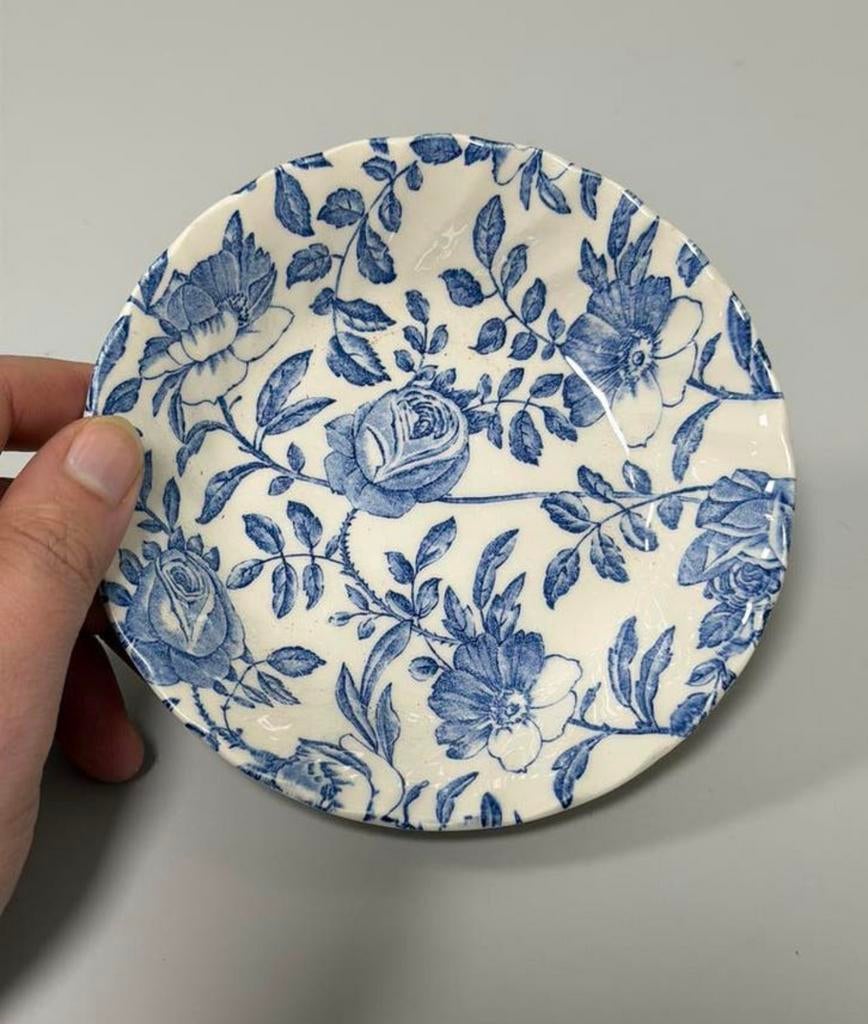 Assiette à vaisselle vintage Myott Meakin bleu blanc 14 cm, Antiquités & Art, Enlèvement ou Envoi