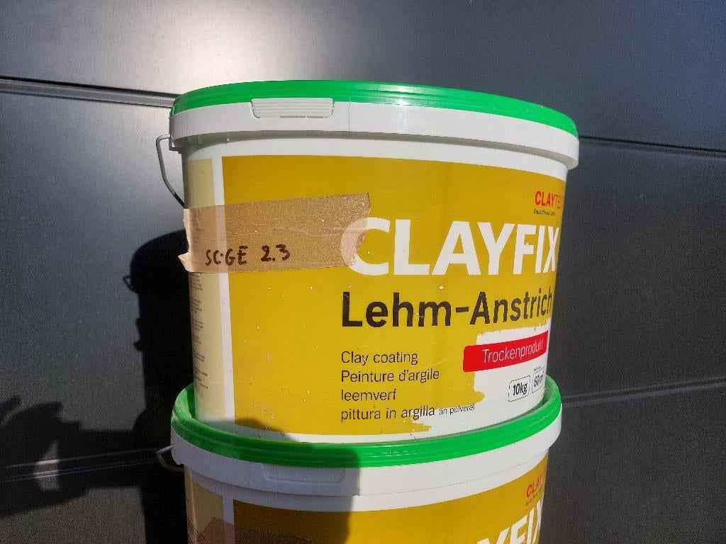 LEEMVERF poeder Clayfix, Doe-het-zelf en Bouw, Verf, Beits en Lak, Nieuw, Verf, 10 tot 15 liter, Beige, Ophalen