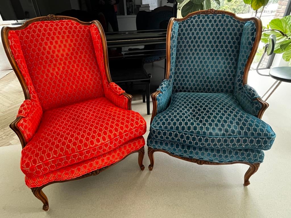 2 prachtige grote antieke stoelen met nieuwe bekleding, Antiquités & Art, Antiquités | Meubles | Chaises & Canapés, Enlèvement
