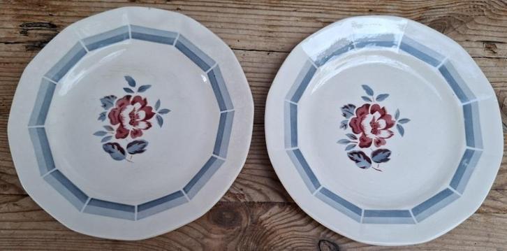 2 Franse brocante bordjes, Digoin Sarreguemines Talleyrand, Antiquités & Art, Curiosités & Brocante, Enlèvement ou Envoi