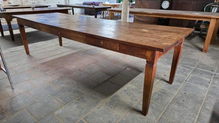 Grote boerentafel 3 meter lang met 3 laden, Huis en Inrichting, Tafels | Eettafels, Ophalen of Verzenden