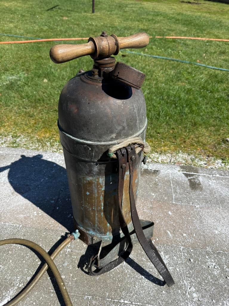 Vintage koperen rugspuit / drukspuit, Ophalen, Koper