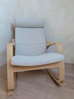 IKEA POÄNG Schommelstoel + Voetbank – Zo goed als nieuw, Maison & Meubles, Fauteuils, Enlèvement