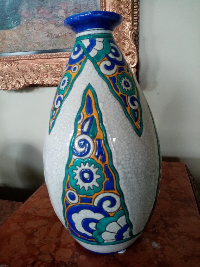 Vase Boch frères keramis Catteau art déco, Antiquités & Art, Enlèvement