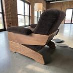 Siège/fauteuil/fauteuil simple brutaliste brun vintage, Enlèvement