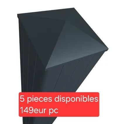 Poteaux de portail ou clôture Elsealu 250 x 10 x 10cm, Aluminium